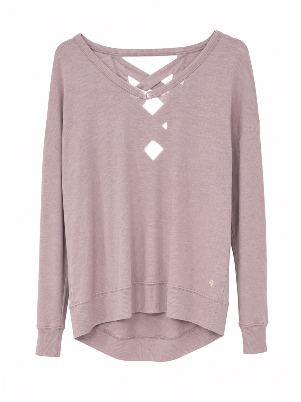 Balance Collection Mauve Criss Cross Back Pullover Top Large